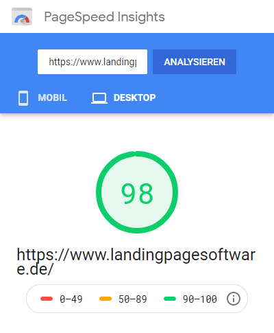 Pagespeed Desktop (Landingpage)