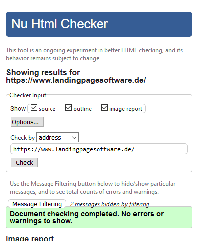 HTML Check W3C (Landingpage)