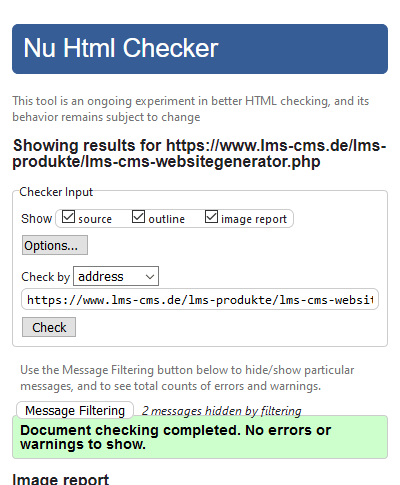 HTML Check W3C (Seite 1, Webseite)