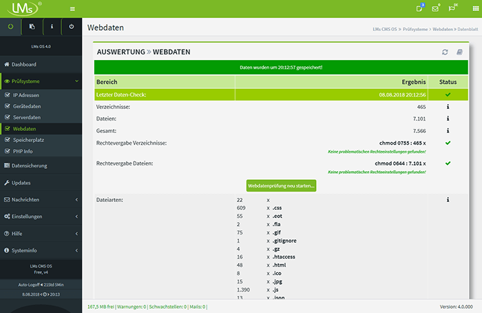 auswerten, inkl. Rechtevergabe prfen