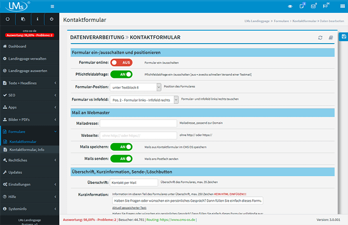 ber 150 Funktionen,<br>per Klick ein-/ausschaltbar