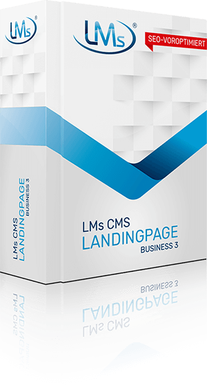 LMs CMS Landingpage, Version Business 3: DIE Version fürs Business! Schnelle und technisch ausgereifte Version mit extrem gutem SEO; inklusive Navigation + Kontaktformular.